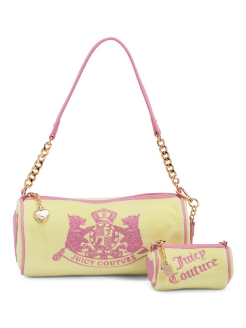 JUICY COUTURE Velour Choose Scottie Dogs Embroidered Barrel Style Handbag